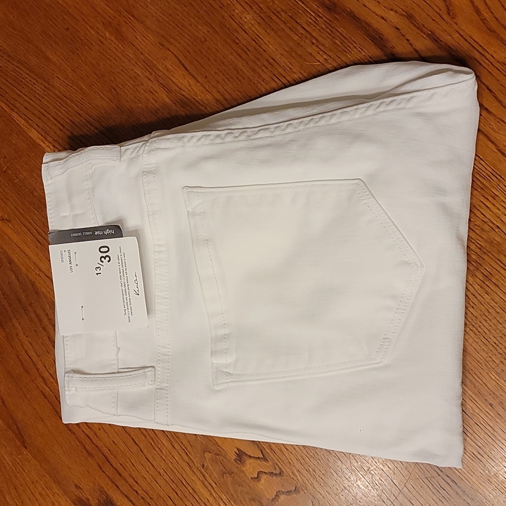 Kan Can White High-rise Ankle Skinny